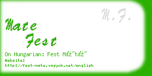 mate fest business card